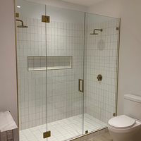 Pince de fixation moderne en acier inoxydable et laiton pour porte de douche murale de villa, quincaillerie de balustrade en verre pour cabine de douche, installation facile