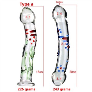 Nieuwe Transparant Glas Pruimenbloesem <span class=keywords><strong>Dildo</strong></span> Volwassen Vrouwen Mannen Paar Plezier Masturbatie Anale Plug Een Stuk Dropshipping Model 0314 - Product Image 2