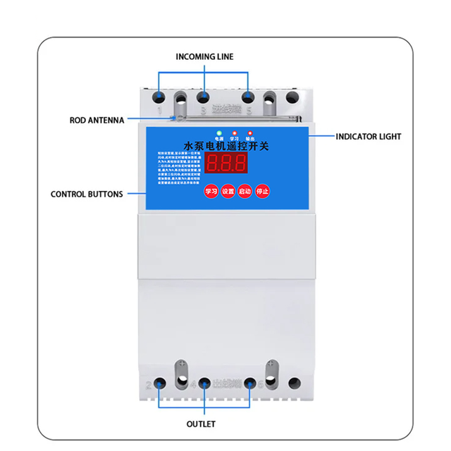 Remote Automation Water Pump Motor Lighting Farm Wireless Remote Control Switch, 7.5kw Smart Home Intelligent Controller