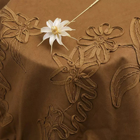 Tissu en velours suédé brodé, ruban, matériau polyvalent pour robes de femmes, sacs à main, textiles de maison, canapés, robes