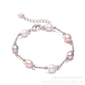 Pulsera de Perlas de Agua Dulce al por Mayor de Zhuji para Mujer, Joyería de Mano Estilo Ins con Cadena Ajustable y Eslabones de Moda - Product Image 5