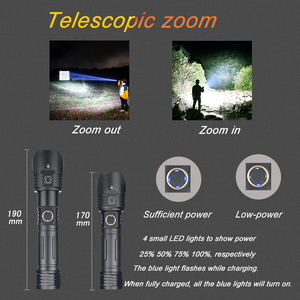 Multifungsi Lumens Tinggi Lentera Tahan Air Zoomable Berburu P99 Senter USB Isi Ulang Led Tangan Senter Cahaya