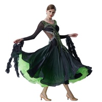 B-19176 Moderne danse porter des femmes de bal costumes de danse valse performance uniformes boule robe de danse peinture à l'encre grande jupe robe