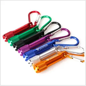 Logo Engraved High Quality Metal Key Chains Aluminum Material Torch Keyrings With Led Flashlight For Promotional Gifts