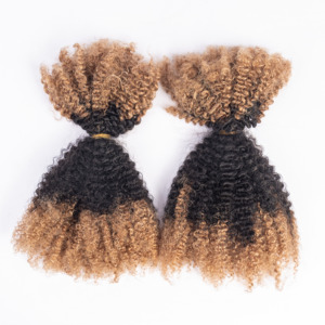 สีออมเบรขายดี # ผมแท้แบบ Afro Kinky สำหรับถักเปีย 27/1b/27  แบบ Afro Curly สำหรับถักเกลียว - Product Image 3