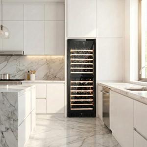 Vinopro şarap mahzeni üreticileri akıllı 40db çift bölge kompresör 330L 108 şişe kayın raflar ile şarap soğutucu buzdolabı - Product Image 2