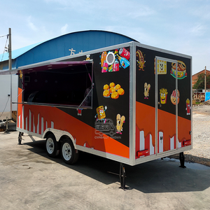 Square Shape Fiberglass Tow Bar Food Trailer 4 <b>Wheel</b> 5m Easy Operate Durable CE Certified Outdoor Mobile Food Trailer - Product Image 6