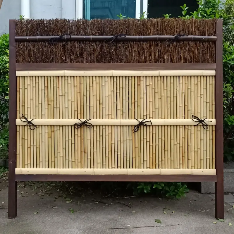 Tuin Barrière Privacy Hekwerk Scherm Gemaakt Van Bamboe Hek Panel En Houten Frame