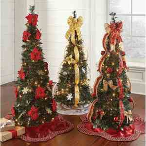 Árbol de Navidad Artificial Preiluminado con Luces LED de Alta Calidad de 4/5/6/7 pies, Adorno Plegable Tipo Pop-up con Luces Navideñas - Product Image 4