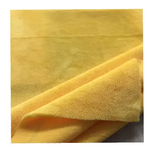 Polyester Yellow Micro Crystal Super Soft Minky EF Velboa Plush Toy Fabrics