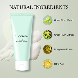 Nettoyant <span class=keywords><strong>Visage</strong></span> Végétalien Personnalisé OEM ODM en Gros à la Prune Verte, Nettoyant Moussant Rafraîchissant Anti-Acné pour le <span class=keywords><strong>Visage</strong></span>, Ingrédients Herbacés - Product Image 2