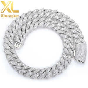 Chaîne cubaine en cuivre et zircon de 22 mm de large pour hommes et femmes, plaquée rhodium, style Hiphop Rock, géométrique, pour fiançailles, fête, mariage, cadeau, collier - Product Image 3
