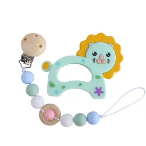 Food Grade Baby Silicone Teether Toy Sets Silicone Pacifier Chain Anti Drop Chain Sets