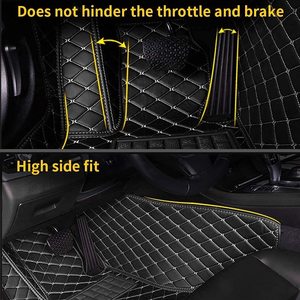 Alfombrillas de Coche de Cuero de Lujo Personalizadas, Impermeables, Antideslizantes, Cobertura Total Delantera y Trasera, Negras y Rojas, Compatibles con el 96% de los Modelos de Coche - Product Image 5
