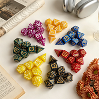 Ensemble de dés polyédriques en acrylique Dragon faits à la main, ensemble de dés DND pour les jeux de rôle Dungeons and Dragons -C1