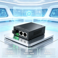 Konverter Media Serat Optik Dalam Ruangan Transceiver Kecepatan Tinggi Hitam 2.5g Single-mode untuk Pusat Data Skala Besar, Penggunaan Sekolah dan Rumah Sakit, Bersertifikasi CCC