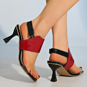 Summer New Arrival Square Toe Transparent Strap High Heel <b>Sandals</b> Women Sexy Large Size Elegant <b>Sandals</b> 34-45 - Product Image 4