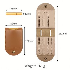 Creative Cribbage Board Set Faux Leather <b>Playing</b> <b>Card</b> Scoreboard Portable Game Scoreboards for Outdoor Activity & Party - Product Image 6