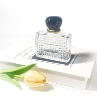 Flacon de parfum de luxe vide, boîte cosmétique de luxe, flacons vaporisateurs transparents, flacons de parfum rectangulaires 100 ml