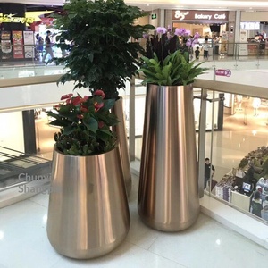 Stainless Steel Floor-Standing Drum-Shaped Flower <b>Vase</b> Electroplated Finish Modern Minimalist Design Customizable for Green - Product Image 2