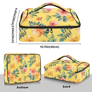 Sac isotherme double isolation personnalisé hawaïen, sac de livraison tendance pour pizzas, casseroles et aliments, sac à déjeuner isotherme - Product Image 3