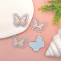 100 piezas de dijes de resina planos con diseño de mariposa de dibujos animados Kawaii, ideales para decoración de teléfonos, manualidades, álbumes de recortes, fundas de teléfono y accesorios de joyería.