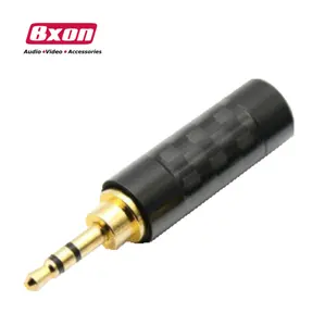 Beixonn镀金2.5毫米立体声公插孔碳纤维耳机插头