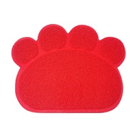Tapis pour litière de chat avec empreintes de pattes, en PVC imperméable, antidérapant, anti-éclaboussures, pour chats et chiens