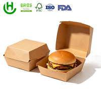 Scatola per Hamburger in Cartone Bianco Personalizzata, Contenitore Monouso per Imballaggio Alimentare per Asporto e Consegna di Burger