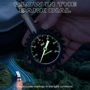 Аналоговый манометр для шин с медным корпусом и мягким защитным чехлом, поворотный на 360 градусов, функция удержания данных, 0-60 PSI - Product Image 6