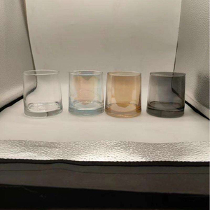 Pot en verre vide irisé arc-en-ciel, transparent, ambre, gris, 250 ml, avec couvercle en bambou classique, pot de rangement de luxe pour la décoration de la maison - Product Image 2