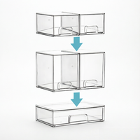 Organisateur de rangement pour maquillage, tiroirs empilables en plastique pour palettes de maquillage, cosmétiques dans la salle de bain, le placard ou le bureau