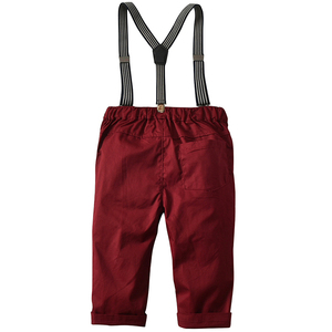 Pink and red British style woven suit trousers, with <strong>suspenders</strong>, new fashion, <strong>boy's</strong> clothing - Product Image 2
