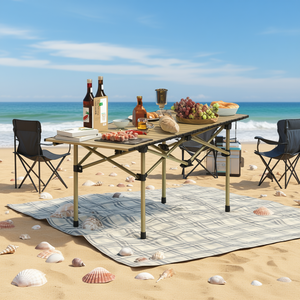 Mesa Plegable Portátil de Acero al Carbono para Camping, 55x120 cm, Resistente, para Playa, Barbacoa, Senderismo - Product Image 2