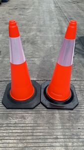 Nón giao thông màu cam với vật liệu <span class=keywords><strong>PE</strong></span> phản chiếu để cảnh báo an toàn giao thông - Product Image 2