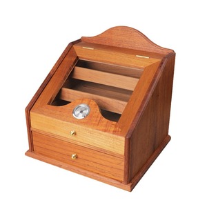 Muxiang Cedar Wood Cigar Humidor With Hygrometer And Drawer Classic Design For Storage - Product Image 3