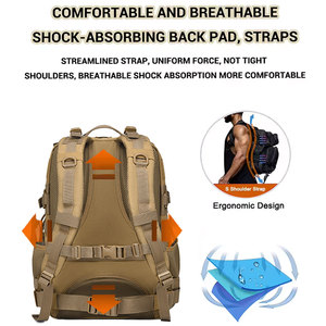 Sản phẩm mới tùy chỉnh không thấm nước chiến thuật túi phòng tập thể dục đi bộ đường dài grabbag Ba lô săn bắn mochilas taticas 45L Molle chiến thuật ba lô - Product Image 4