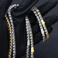 Collier Chaîne Tennis Fealux en Moissanite, Argent 925, Sertissage Glacé, Coupe Ronde, Testeur de Diamant, Bijoux Fins pour Femme, Cadeau