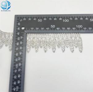 Strass lucido artiglio di cristallo con catena con frange per donna abito da sera abito da sposa accessori per la realizzazione di abbigliamento - Product Image 2