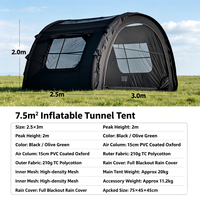 Tente tunnel gonflable pour camping familial, tente pneumatique imperméable en coton, grand espace, installation rapide, tente de fête, glamping extérieur, 4 saisons