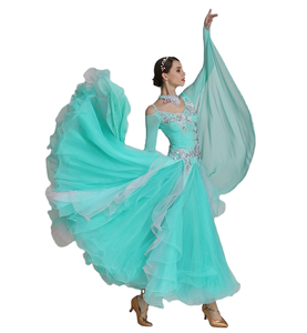 Nuovissimo abito da <span class=keywords><strong>ballo</strong></span> valzer a maniche lunghe di alta qualità da <span class=keywords><strong>ballo</strong></span> moderno danza latina grazioso gonna fluente da donna - Product Image 1