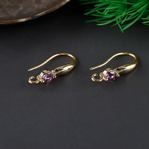 M926珠宝发现组件，18k镀金无镍Diy锆石耳环铜钩20个/批或10个/批 - Product Image 6