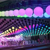 Boule cinétique LED à matrice de points contrôlables, 25 cm, RGBW, avec dispositif de levage par treuil