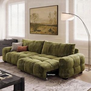 Canapé-<span class=keywords><strong>lit</strong></span> combiné multifonctionnel en tissu ; Nouveau style 2025, <span class=keywords><strong>lit</strong></span> <span class=keywords><strong>électrique</strong></span> rétro extensible avec cadre en bois massif - Product Image 2