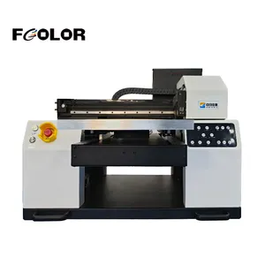 FCOLOR, máquina UV de cama plana Digital de escritorio de alta calidad, impresora UV Latbed, sistema de tinta automático A4 Multicolor