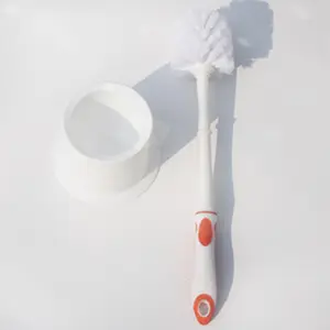 Brosse de nettoyage de toilettes en plastique, 20 pièces avec support rond