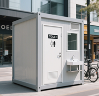 Conteneur mobile de luxe 40 pieds, toilettes et douche amovibles, panneaux sandwich, design moderne pour hôtels, supermarchés, parcs, garantie 5 ans