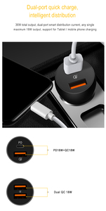 2021 articolo di trasporto libero Veloce caricabatteria da auto 36W dual usb universale <span class=keywords><strong>tech</strong></span> QC3.0 caricatore portatile caricabatteria da auto - Product Image 5