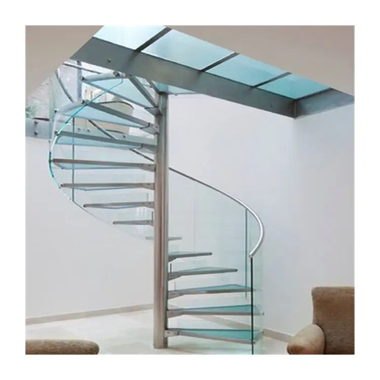 ACE Treppe Moderne vorgefertigte Verbundglas-Design-Wendeltreppen für Terrassen dielen im Freien