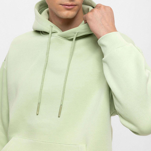 Conjunto de Sudadera con Capucha Verde Claro para Hombre, Corte Holgado, Chándal Informal con Bolsillo, Material de Forro Polar, Ropa de Otoño - Product Image 2